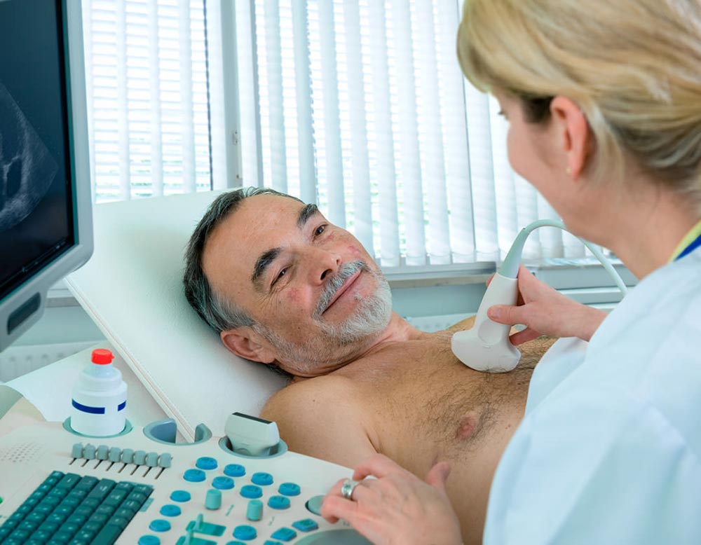 Patient Receiving Echo-cardiogram